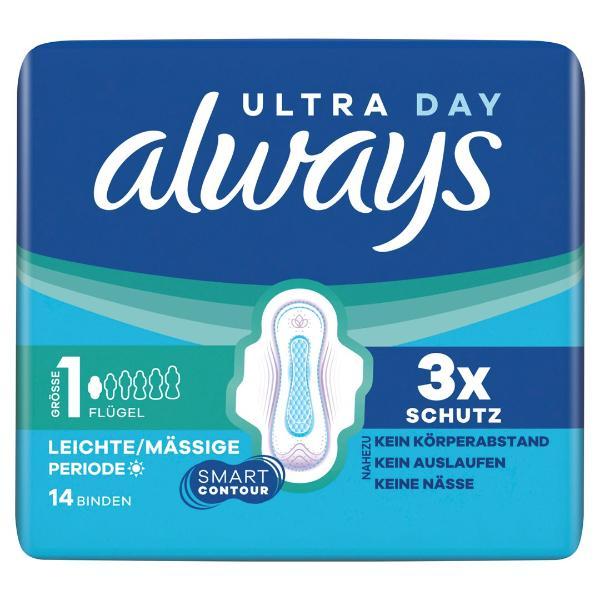 Always Ultra Binde Gr1 Normal mit Flügeln (14 Stk)