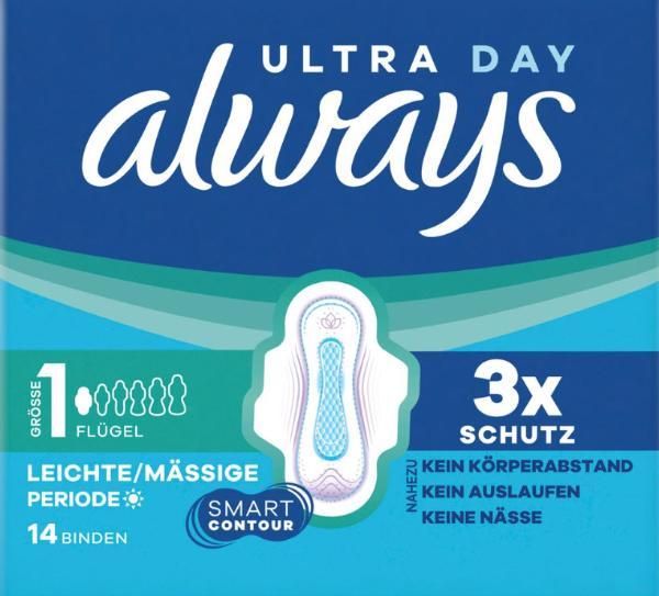 Always Ultra Binde Gr1 Normal mit Flügeln (14 Stk)