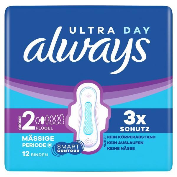 Always Ultra Binde Gr2 Long mit Flügeln (12 Stk)