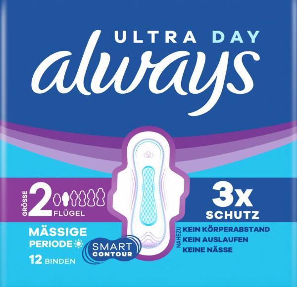 Always Ultra Binde Gr2 Long mit Flügeln (12 Stk)
