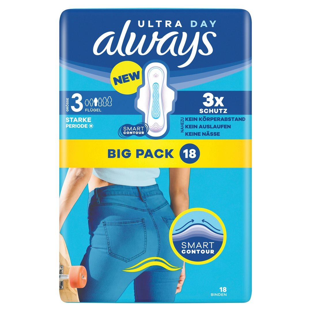 always Ultra Binden Grösse 3 Long Plus mit Flügeln (18 Stk)