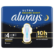 Always Ultra Binde Gr4 Secure Night mit Flügeln (9 Stk)