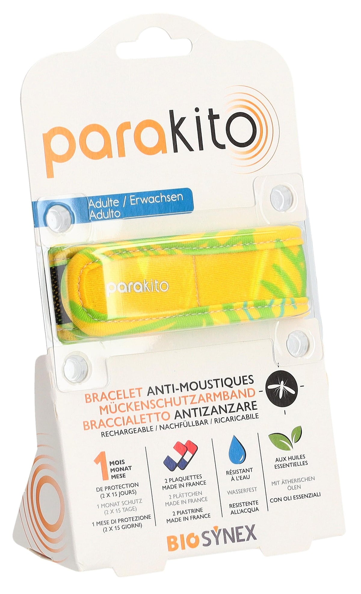 parakito Mückenarmband Erwachsene, Tropisches gelb (1 Stk)