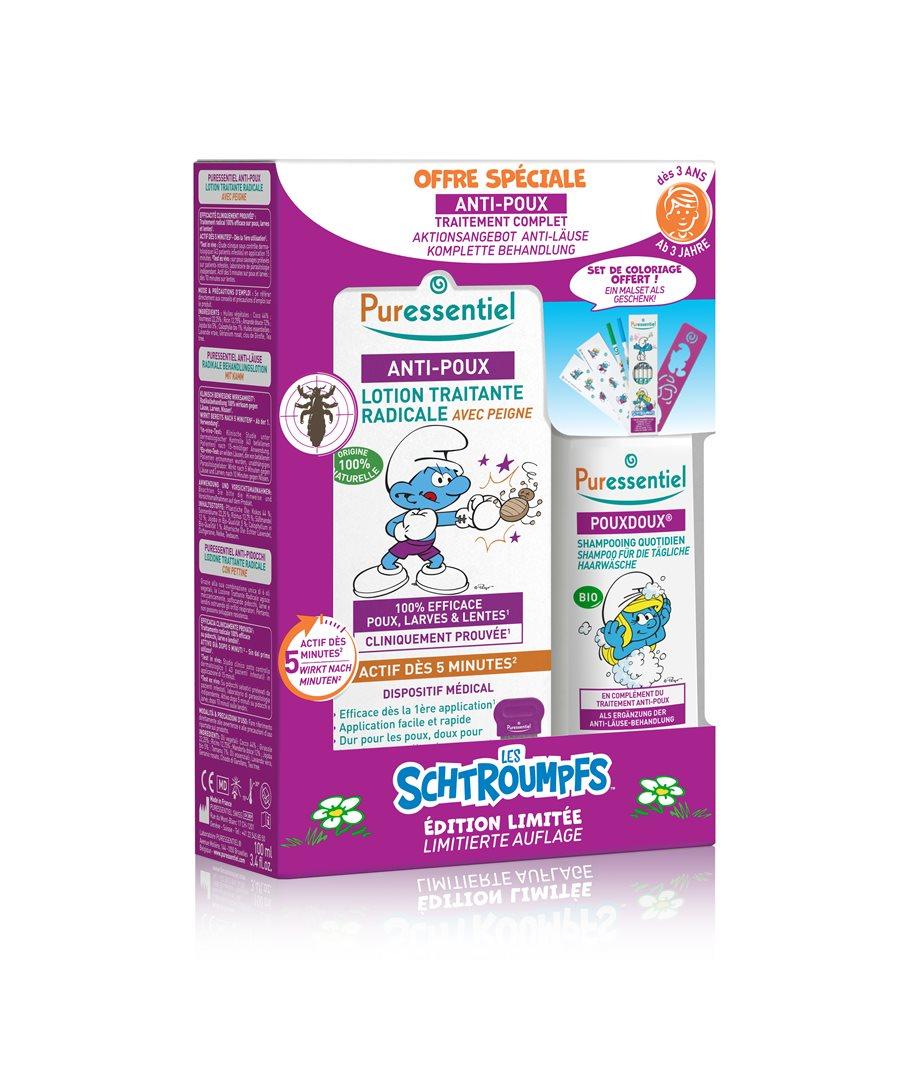 Puressentiel Anti-Läuse Set Schlümpfe mit Lotion und Kamm (1 Set)