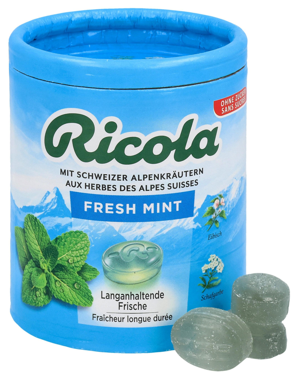 Ricola Fresh Mint Bonbons ohne Zucker Dose (100g)