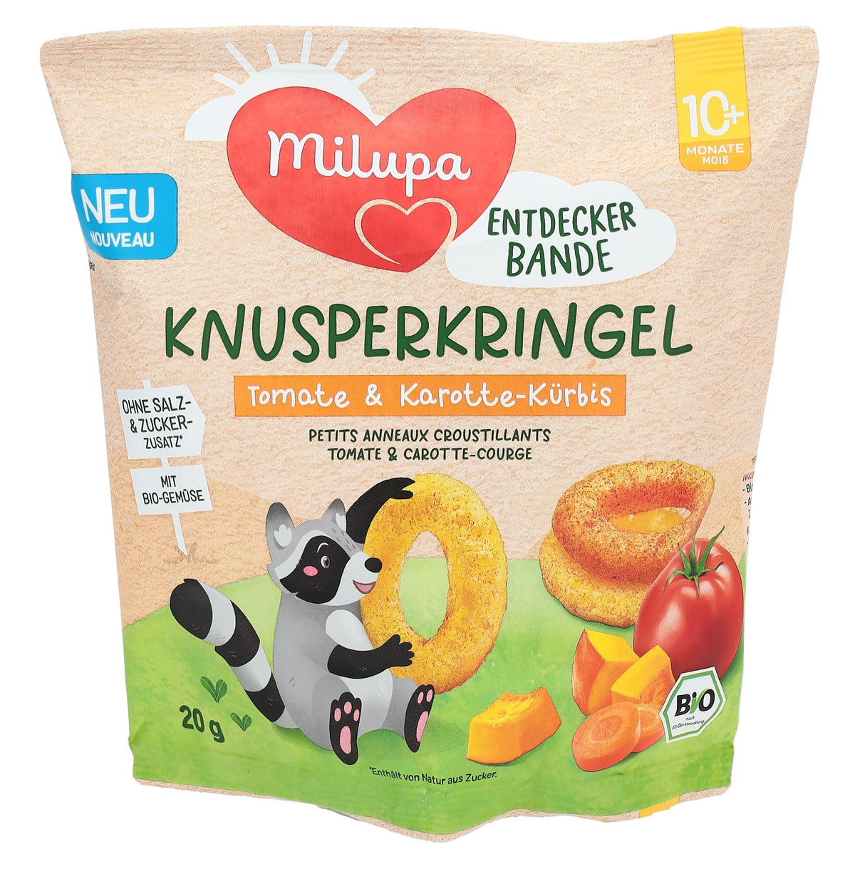 Milupa Bio Knusperkringel Tomate Karotte Kürbis ab 10 Monaten (20g)