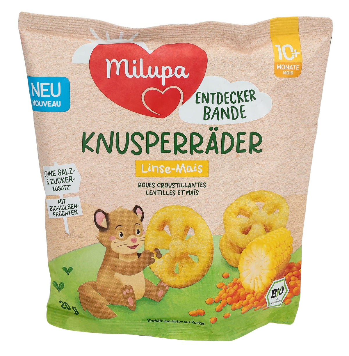 Milupa Bio Knusperräder Linse Mais ab 10 Monaten (20g)