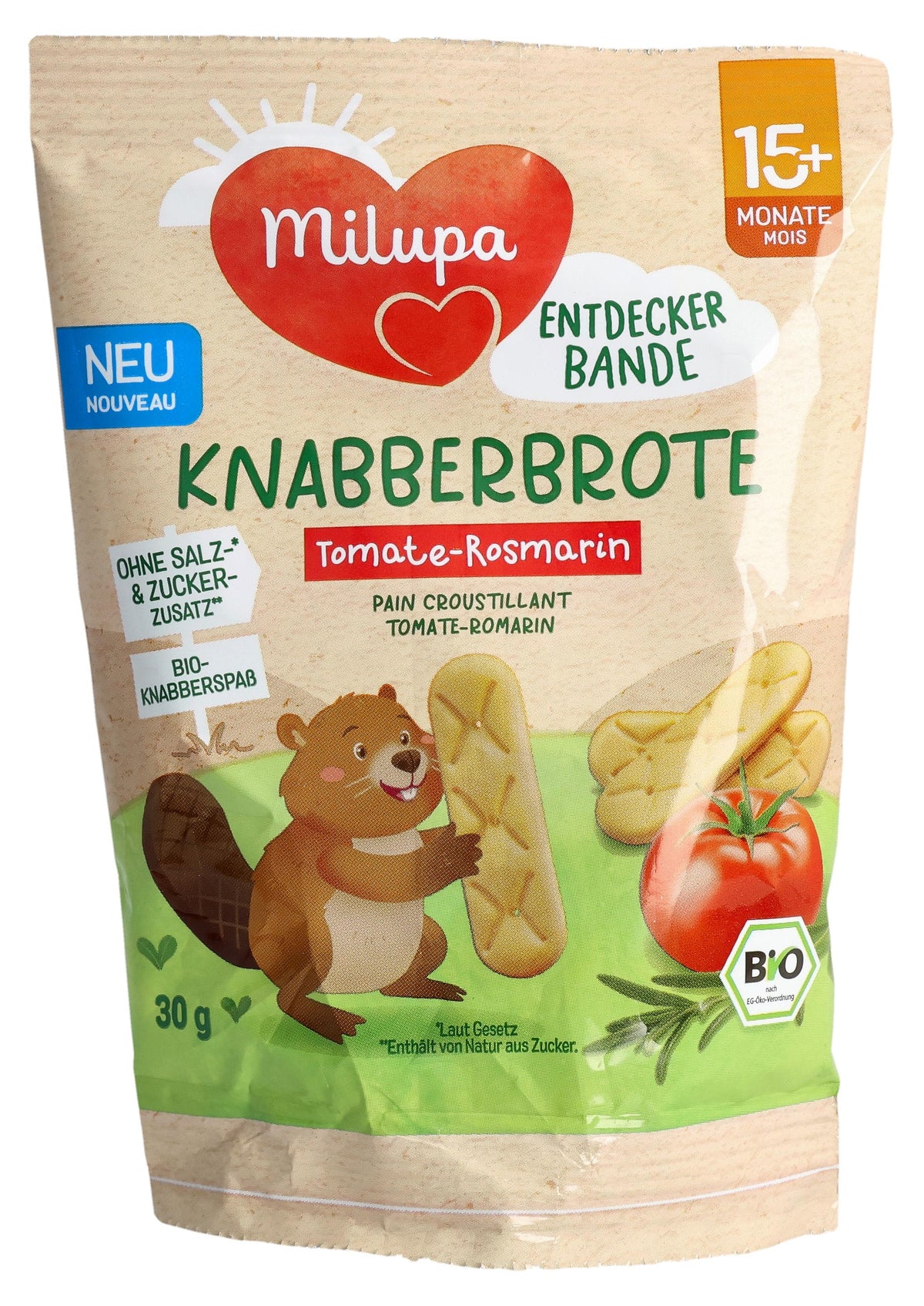 Milupa Bio Knabberbrote Tomate Rosmarin ab 15 Monaten (30g)
