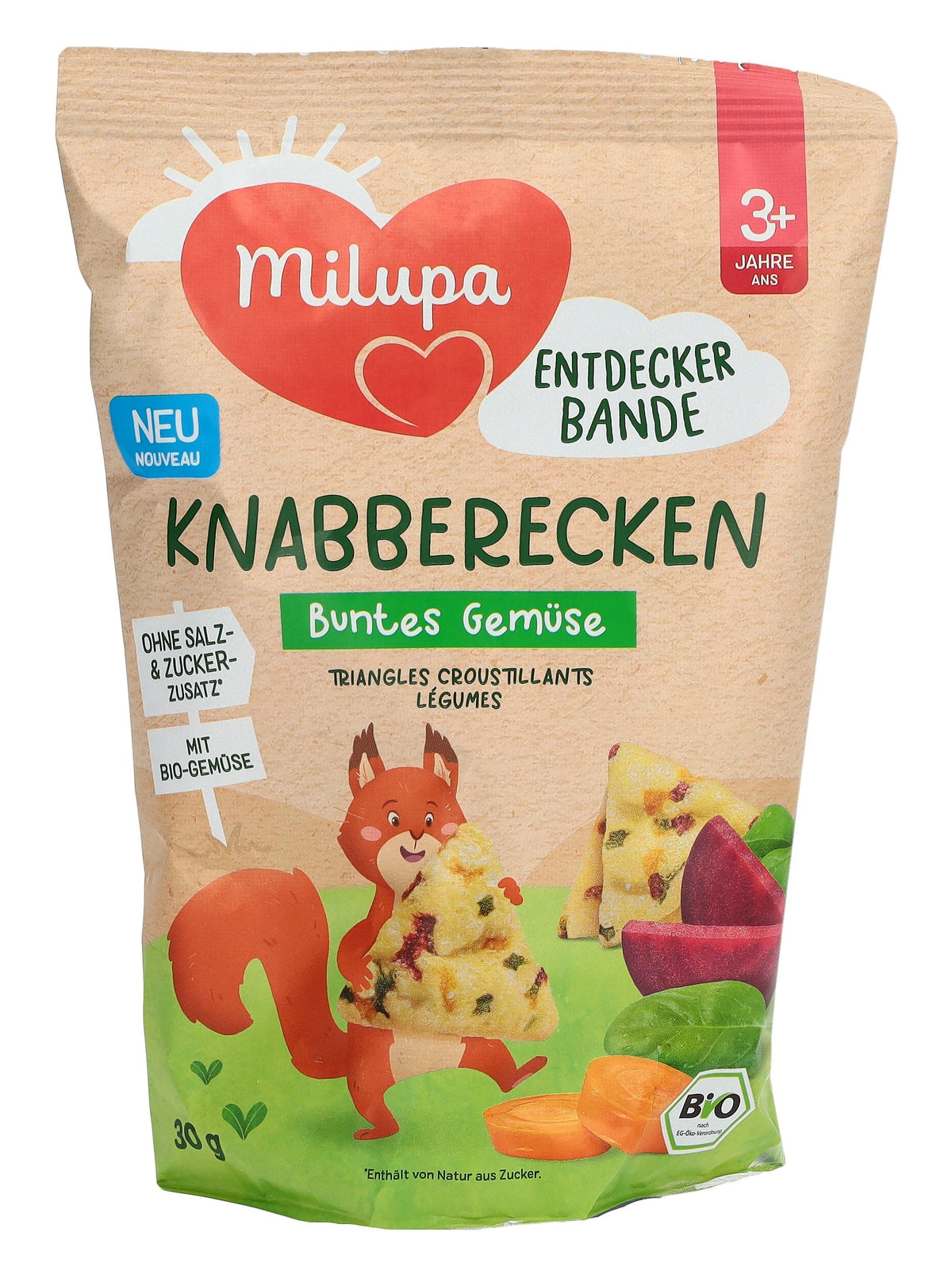 Milupa Bio Knabberecken buntes Gemüse 3+ (30g)