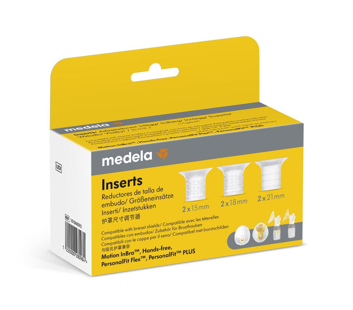 medela Einsätze 15mm, 18mm und 21mm (6 Stk)