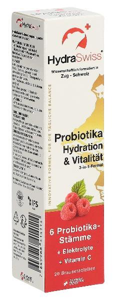 HydraSwiss Probiotics Hydration & Vitality Effervescent Tablets Raspberry (20 pcs)