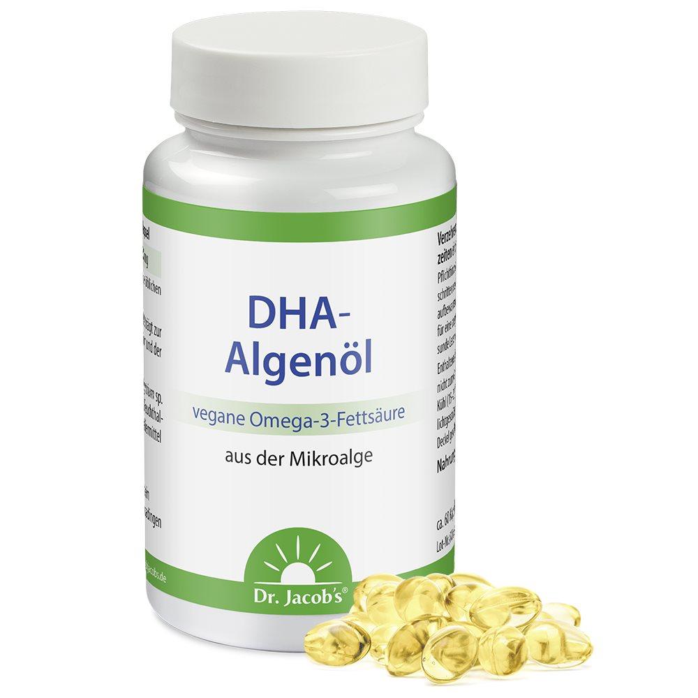 Dr. Jacobs DHA-Algenöl Omega-3 Kapseln vegan (60 Stk)