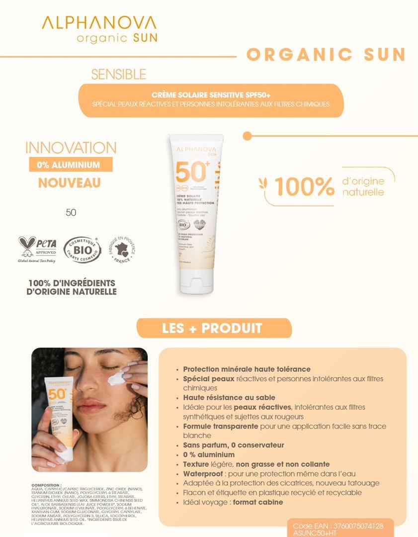 ALPHANOVA SUN Sonnencreme Sensitive SPF50+ Bio (50g)