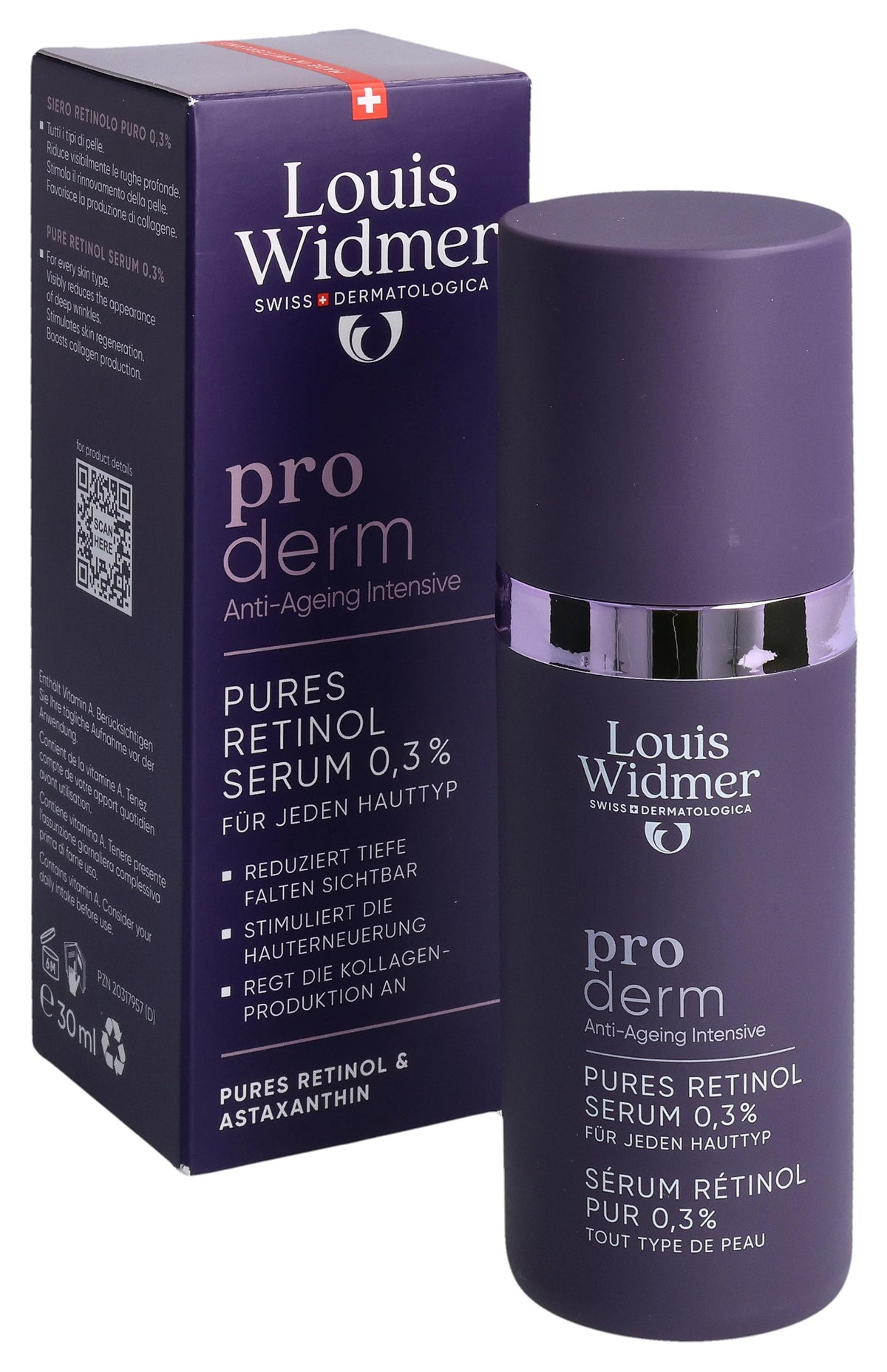 Louis Widmer Proderm Serum pures Retinol 0.3% parfümiert (30ml)