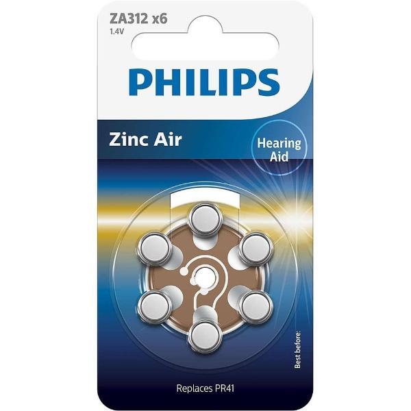 Philips Batteria per apparecchi acustici 312 (6 pz)