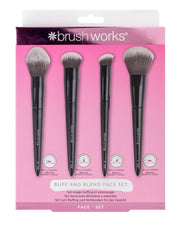 Brushworks Set de pinceaux visage Buff & Blend (4 pcs)