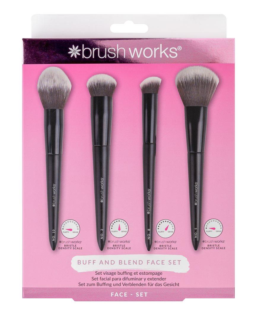 Brushworks Set de pinceaux visage Buff & Blend (4 pcs)