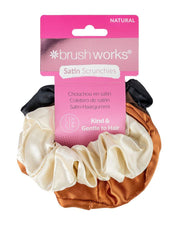 Brushworks Nude Satin Scrunchies elastici in raso (4 pz)