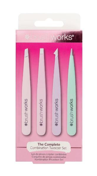 Brushworks Set de pinces à épiler Combination Pastel (4 pces)
