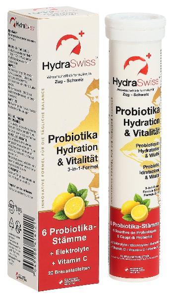 HydraSwiss Probiotics Hydration & Vitality Effervescent Tablets Lemon (20 pcs)