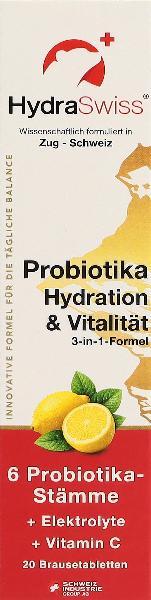 HydraSwiss Probiotics Hydration & Vitality Effervescent Tablets Lemon (20 pcs)