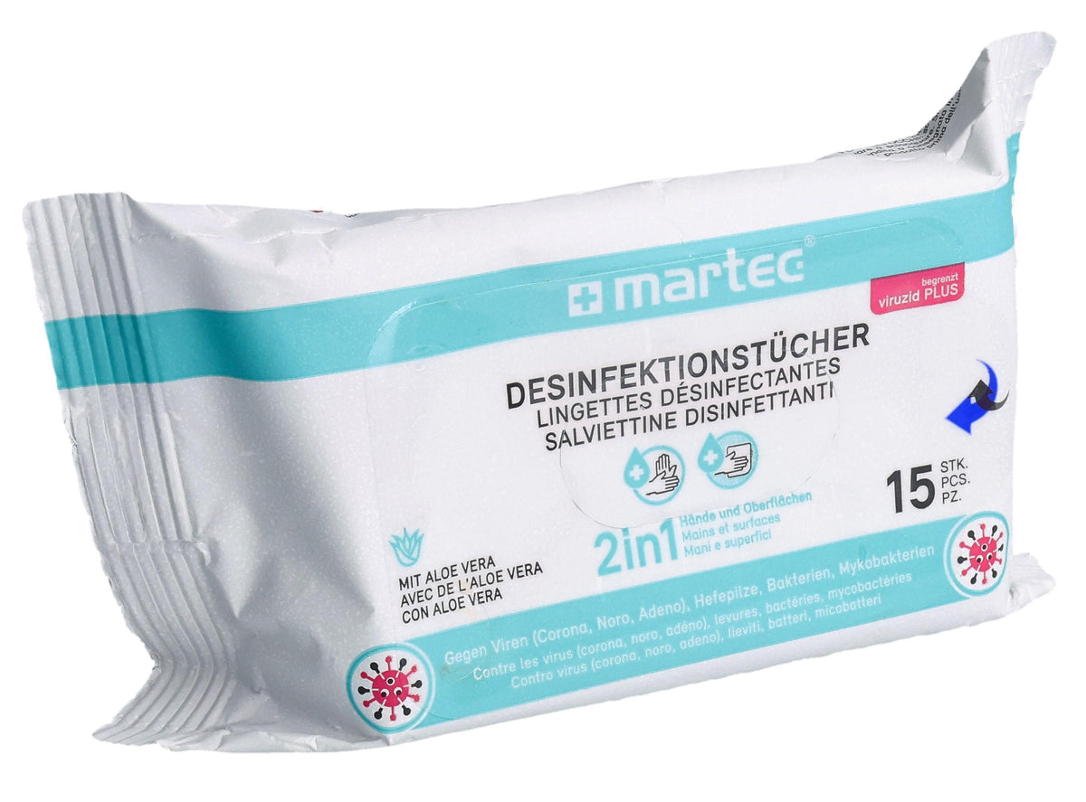 Martec Desinfektionstücher 2in1 (15 Stk)