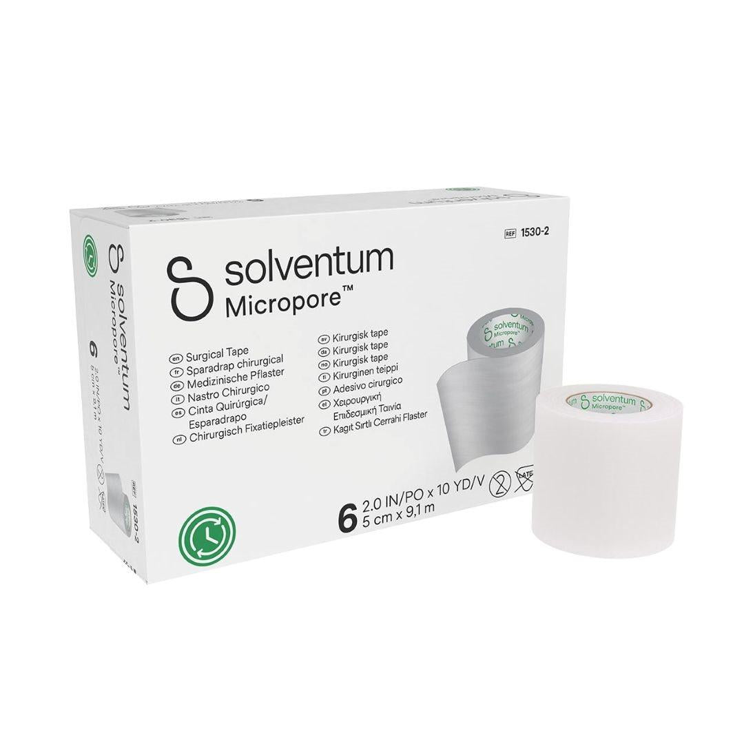Solventum Micropore Vlies-Rollenpflaster 50mm x 9.14m weiss (6 Stk)