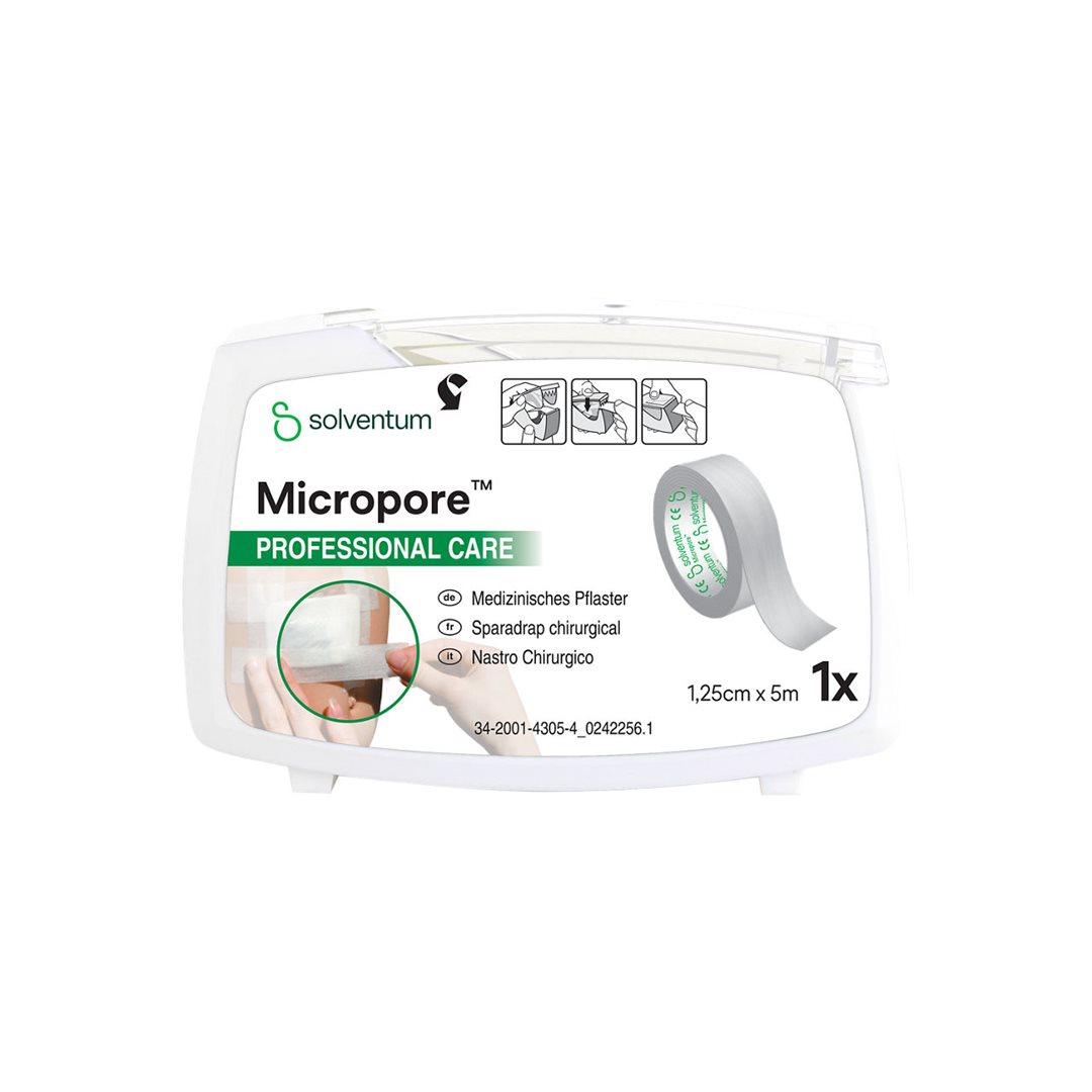 Solventum Micropore Vlies-Rollenpflaster 12.5mm x 5m weiss (1 Rolle)