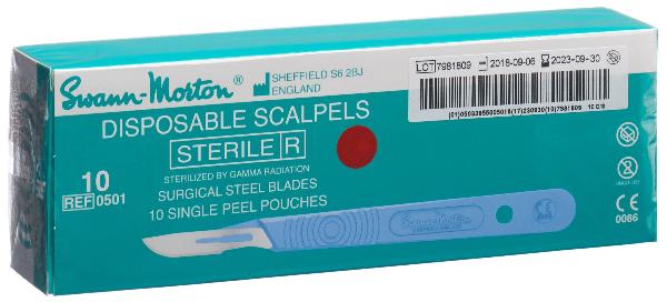 Swann-Morton Scalpel jetable stérile No 10 (10 pces)