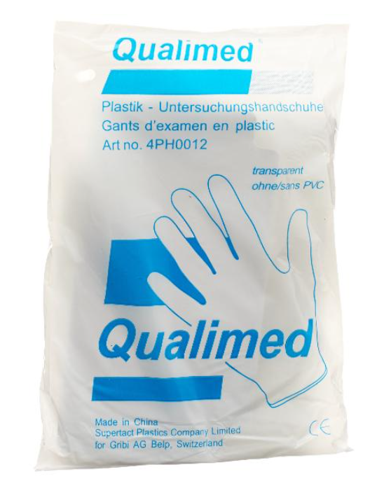 Qualimed Untersuchungshandschuhe Plastik S gepudert (100 Stk)