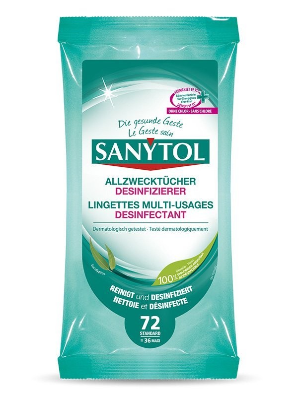 SANYTOL Allzwecktücher Desinfizierer (72 Stück)