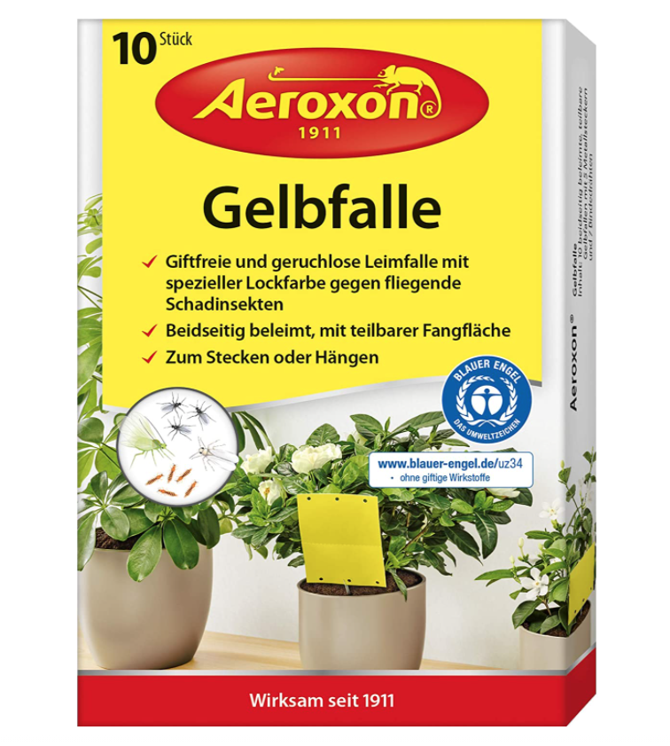 Aeroxon Gelbfalle für Topfpflanzen (10 Stk)