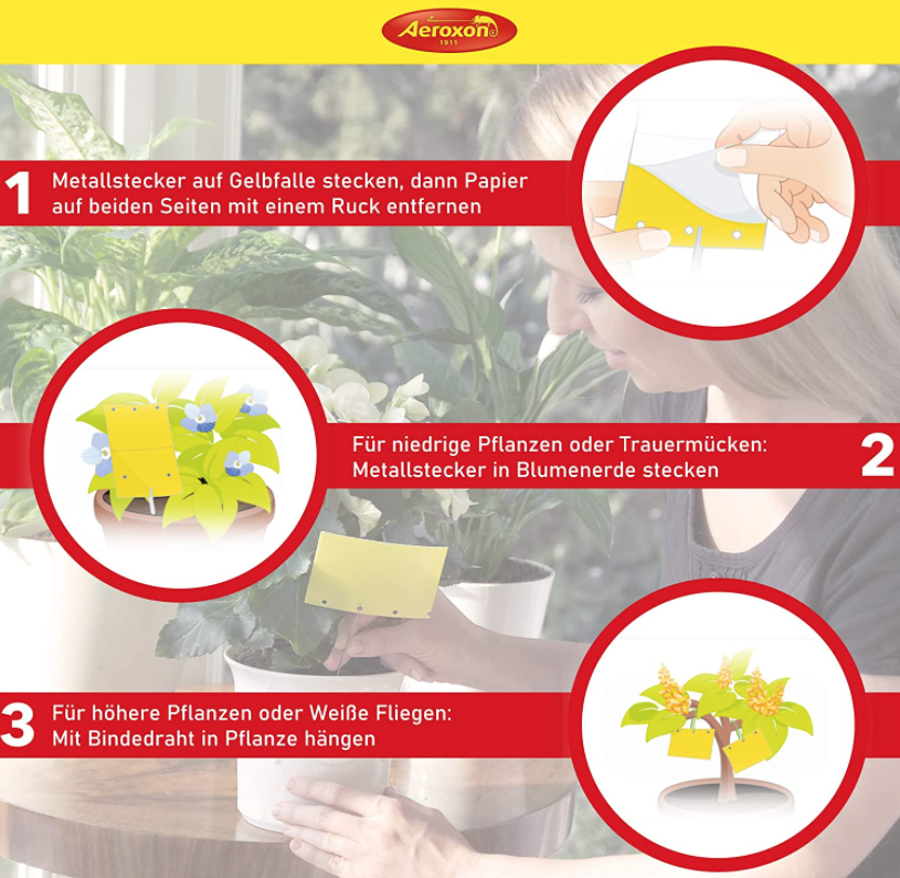 Aeroxon Gelbfalle für Topfpflanzen (10 Stk)