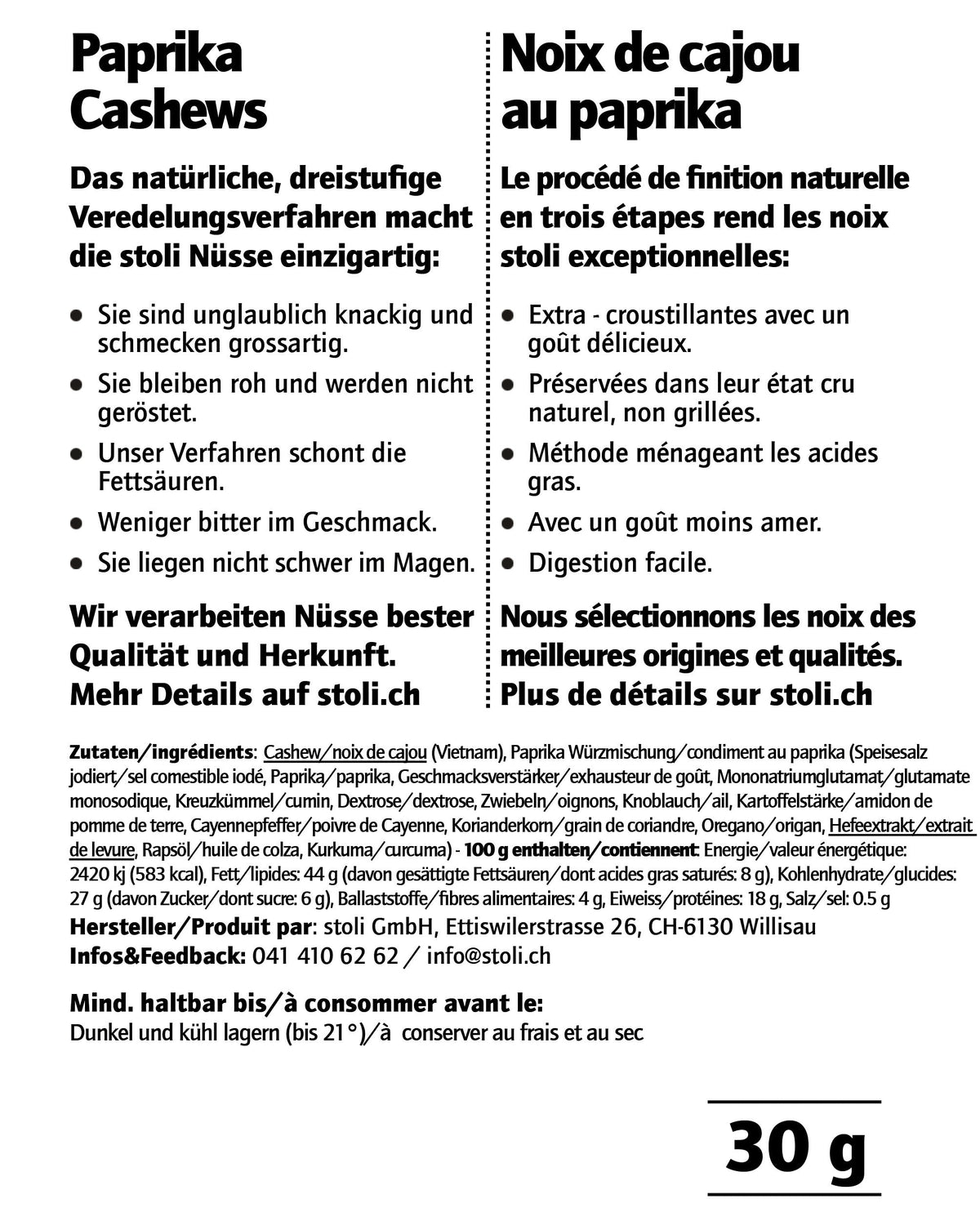 Stoli Cashewnüsse mit Paprika (10 x 30g)