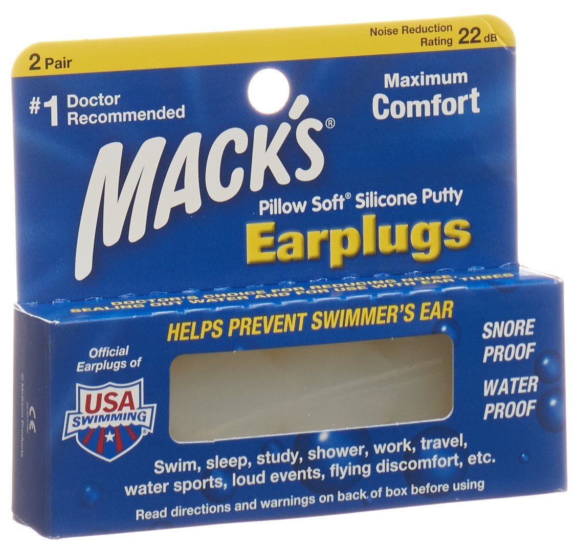 Macks Earplugs Ohrstöpsel transparent (2 Paar)