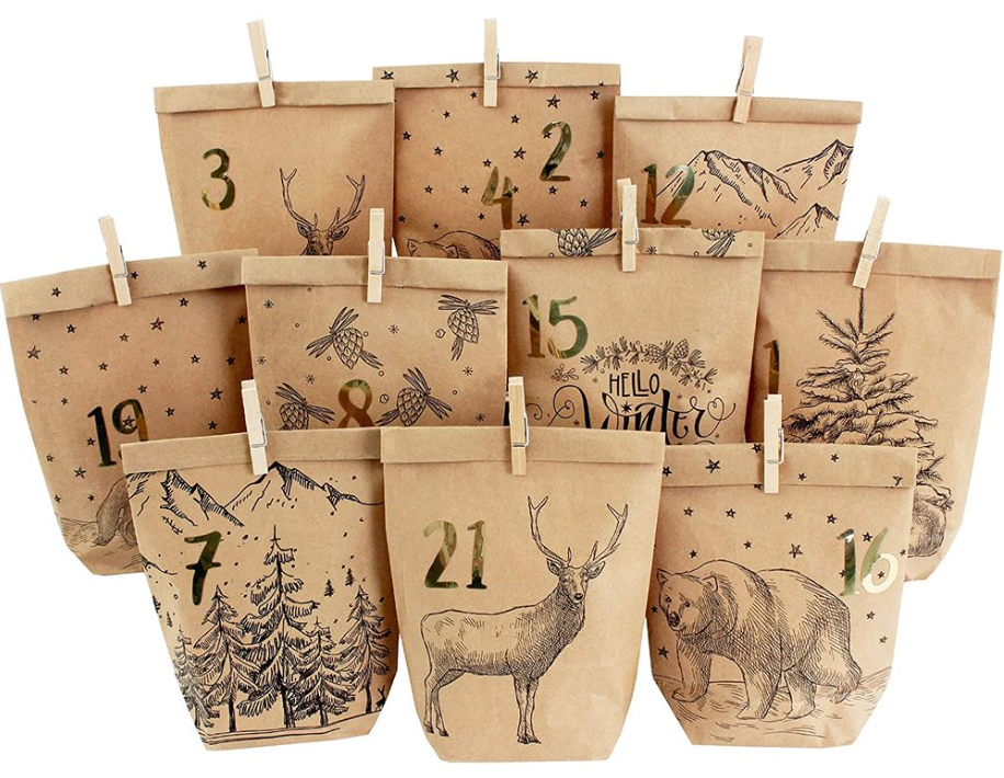 Adventskalender-Tüten Cozy Christmas (1 Stk)