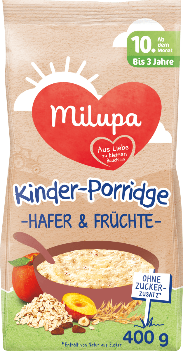 Milupa Kinder-Porridge mit Hafer und Früchten 10M (400g)