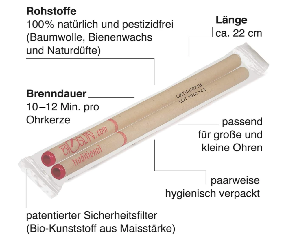 BIOSUN Traditionelle Ohrenkerzen Konisch (1 Paar)