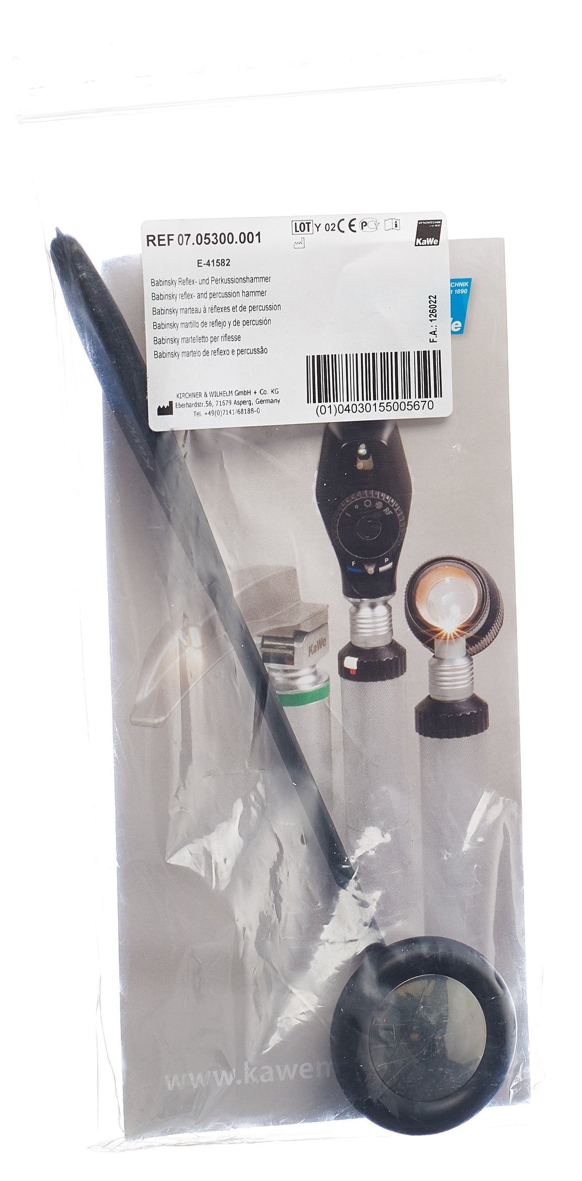 KaWe Reflexhammer Babinsky mit elastischem Stiel (1 Stk)