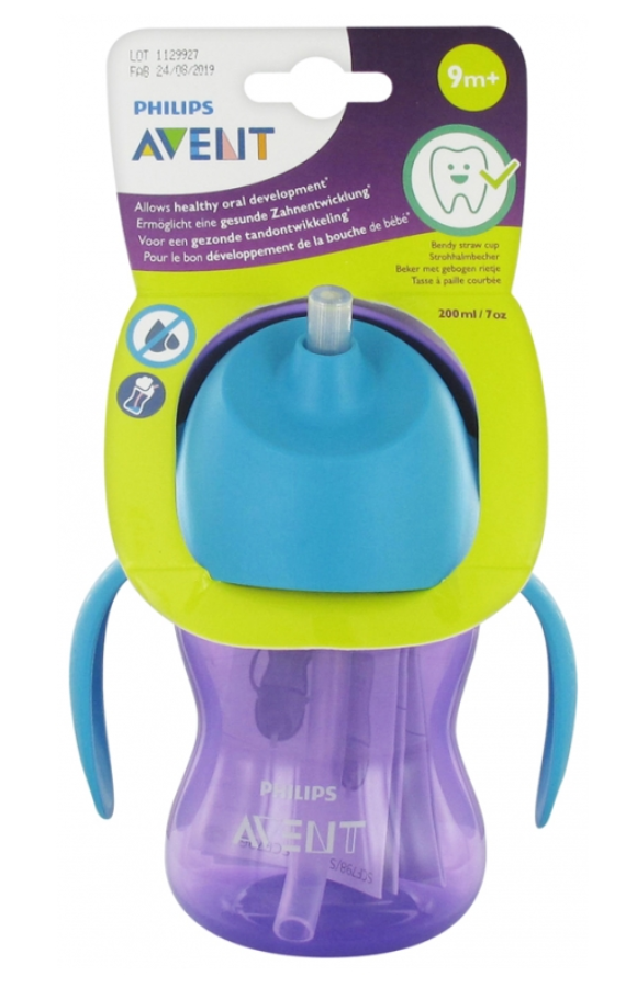 Philips Avent Strohhalmbecher 200ml Lila (1 Stk)