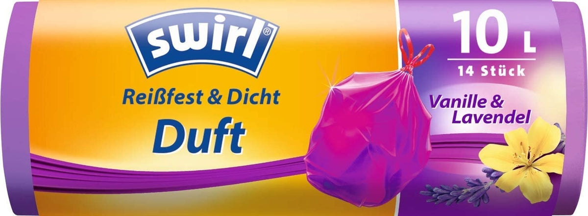 Swirl Duft Reißfest & Dicht Müllbeutel 35 Liter Vanille & Lavendel (9 Stk)