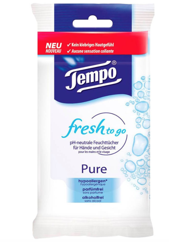 Tempo Feuchttücher Fresh To Go Pure (10 Stk)