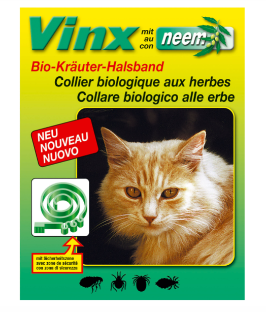 Vinx Neem Kräuter Halsband für Katzen (grün, 35cm)