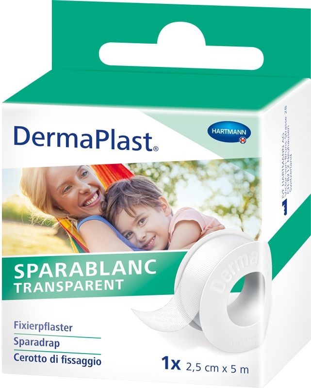 DermaPlast Sparablanc Transparent 2.5cmx5m weiss (1 Stk)