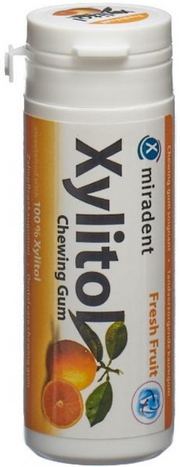 miradent Xylitol Kaugummi Frucht (30 Stk)
