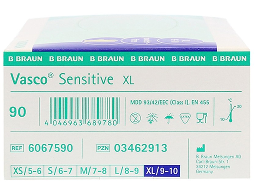 Vasco Sensitive Latexhandschuhe XL (90 Stk)