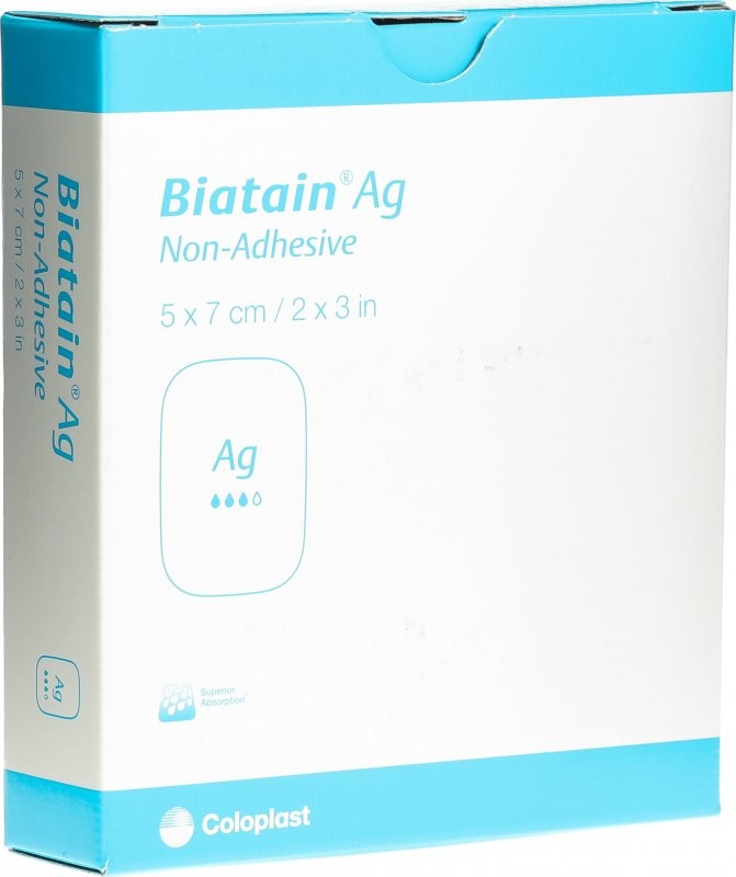 Biatain Ag Non-Adhesive 5x7cm (5 Stk)