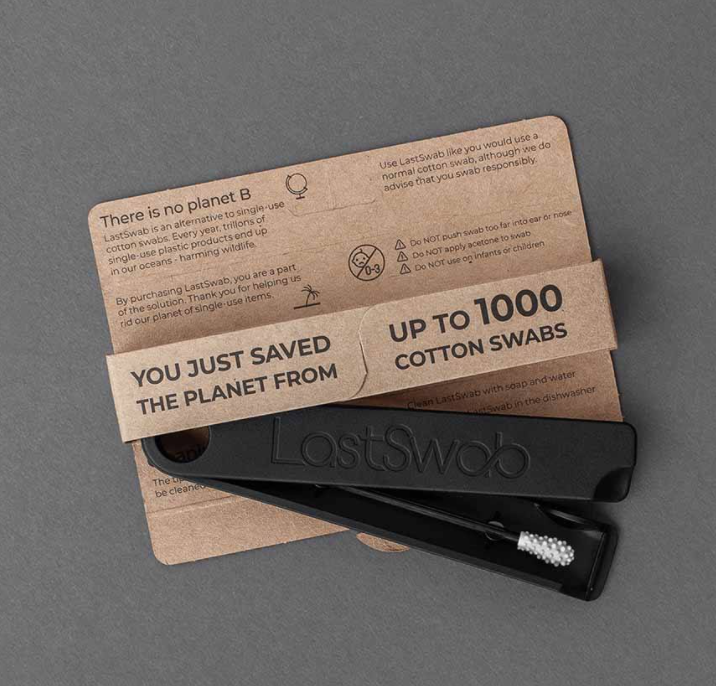 LastSwab Basic Wiederverwendbares Wattestäbchen Schwarz (6 Stk)