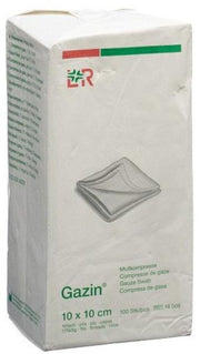 FLAWA Gazin Compresses de gaze stériles 10cm x 10cm, 16 plis (20x5 pces)