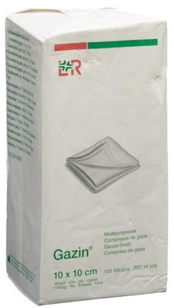 FLAWA Gazin Compresses de gaze stériles 10cm x 10cm, 16 plis (20x5 pces)